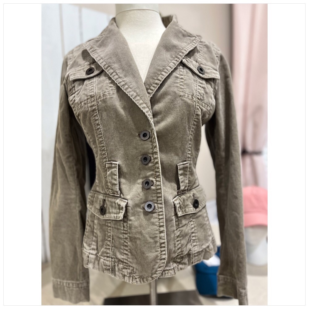 Loft Tawny Tan Corduroy Short Blazer Jacket, Size 2